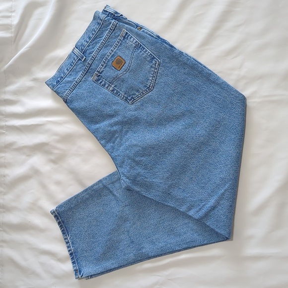Men Carhartt Jeans Regular Fit Size 46 Light Blue Acid Wash RN# 14806 - Picture 1 of 12
